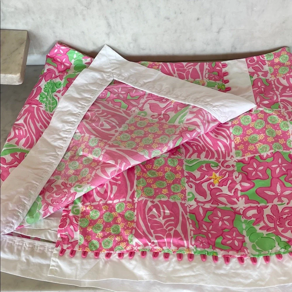LILLY PULITZER Sunnyside Lions Vintage Faux Wrap Skort 8